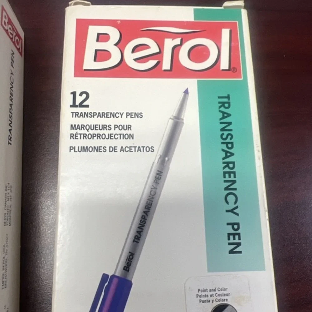 Lot Of 2 VTG Berol Transparency Pens Black‎ Non-permanent 1992 New Old Stock
